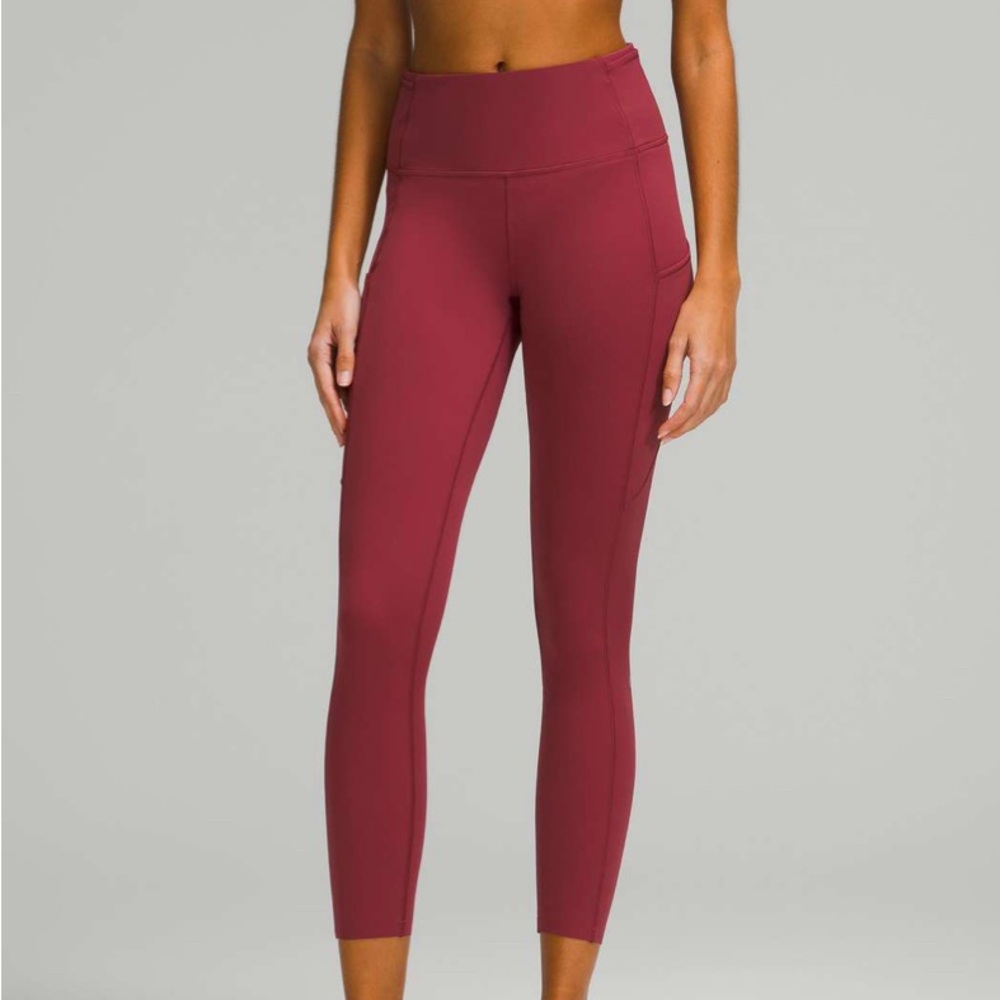 Lululemon Fast and Free High-Rise Tight 25" *Brushed Nulux - Mulled Wine